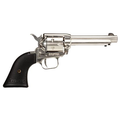 Heritage Rough Rider .22 LR Nickel SAO Revolver - Flag Grip, 4.75" Barrel