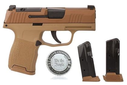 Sig Sauer P365 2A Coyote Tan 9mm Compact Pistol - 10+1 Capacity, Night Sights