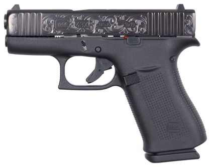 Glock 43X Slimline Gen 1: Engraved Black 9mm, 10+1 Capacity Pistol