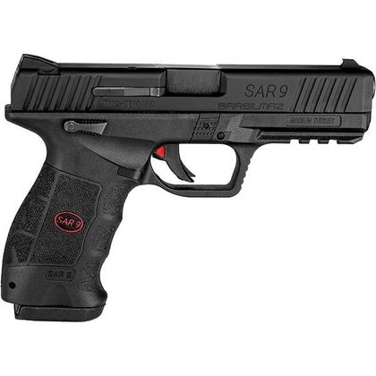 SAR9 Gen 1: Black Oxide 9mm Semi-Auto Pistol, 10+1 Rounds, Customizable Grip