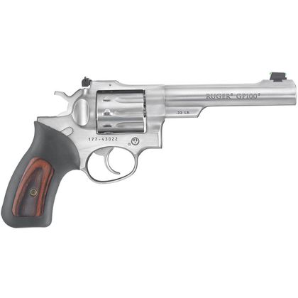 Ruger GP100 Gen 1 .22 LR Revolver - Satin Stainless, Fiber Optic Sights