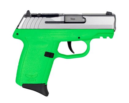 SCCY CPX-2 Gen3 RDR 9mm Compact, Lime Green/Stainless Slide