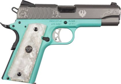 Ruger SR1911 Commander Gen 1 Robin's Egg Blue 9mm Pistol
