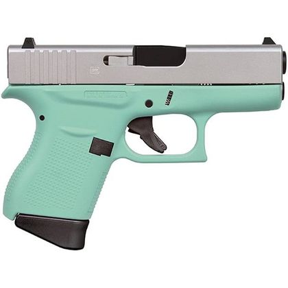 Glock 43X Gen 1 9mm - Robin's Egg Blue Satin Silver Carry Pistol