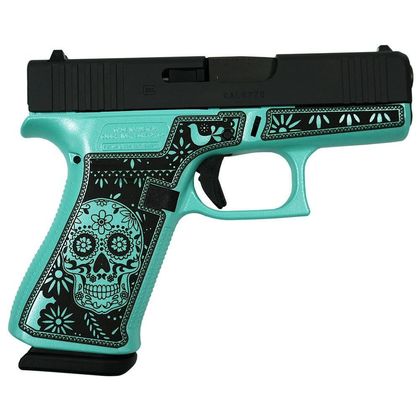 Glock 43X Gen 1 Sugar Skull Tiffany 9mm Compact Pistol