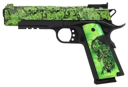 Iver Johnson 1911-A1 Gen 1 .45 ACP Zombie Grip Pistol - Green Edition