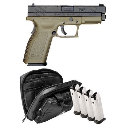 Springfield XD Gear Up 9mm Pistol Gen 1, 4" Barrel, OD Green Bundle