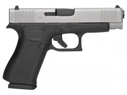Glock G48 Gen 1 9mm Compact Pistol - Stainless Slide, Black Grip