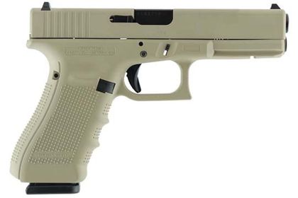 Glock G17 Gen 4 Desert Tan 9mm - 17-Round Tactical Pistol