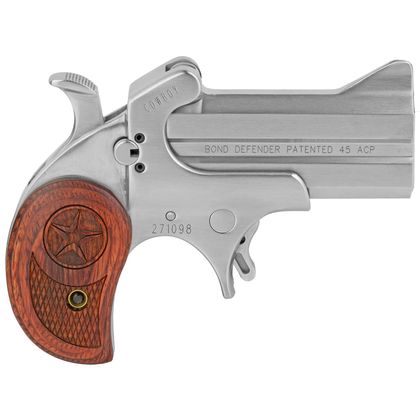 Bond Arms Cowboy Defender Gen 1 .45 ACP Silver Derringer - 3" Rosewood