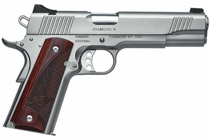 Kimber Stainless II 1911 .45 ACP Pistol - 5" Satin Silver & Rosewood