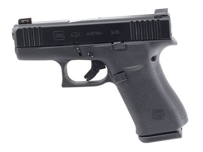 Glock G43 Gen 1 9mm Compact Silver Pistol w/ Ameriglo Tritium Sights