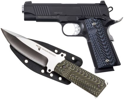 Magnum Research 1911C Gen1 9mm SAO Pistol with G10 Grips & Novak Sights