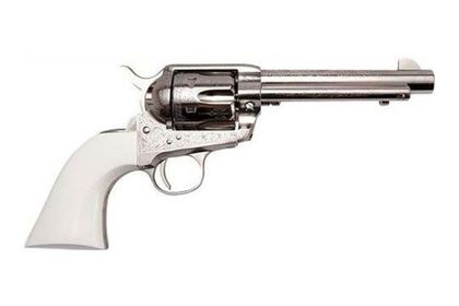 Cimarron Frontier Pre-War .45 Colt Engraved Nickel Revolver 5.5"