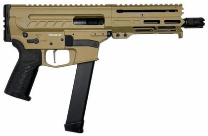 CMMG Dissent MKGS Gen 1 Tactical 9mm Handgun - Coyote Tan, 6.5" Barrel