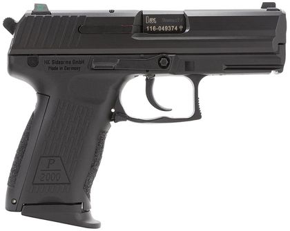 HK P2000 V3 NightSight 9mm DA/SA Pistol - 13rd, Black, Compact Design