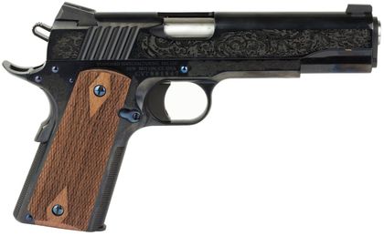Standard MFG 1911 Gen 1 .45 ACP Blued Engraved Pistol - Wood Grips