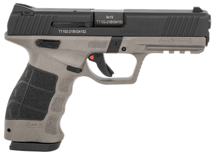 SAR9 Gen 1 Tactical 9mm Pistol - Ambi Safety, Serrated Slide