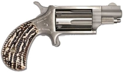 NAA Mini-Revolver Gen 1 .22 Mag Stainless 5-Rd Red Stag Grip