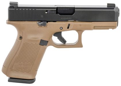 GLOCK G19 Gen 4 9mm Compact Pistol - FDE/Black, AmeriGlo Sights, 10+1