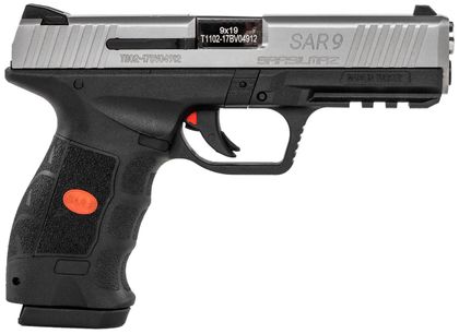 SAR USA SAR9 Gen 1 9mm Pistol - High Cap, Ergonomic, Black/Stainless