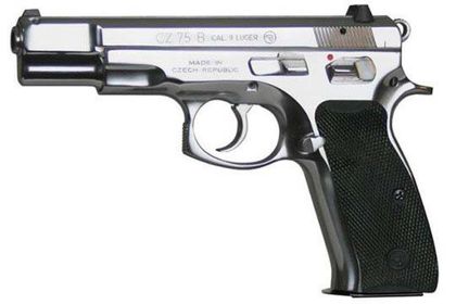 CZ 75 B High Polish Stainless 9mm Pistol - Gen 1, 16-Rd Dual Action