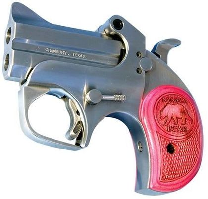 Bond Arms Mama Bear CA 9mm Derringer - Stainless Rosewood Pink Grips