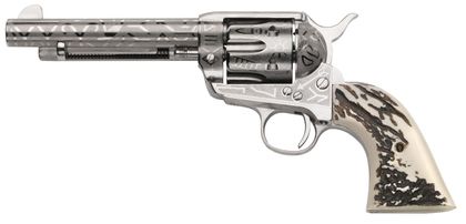 Taylors & Co. 1873 Nickel-Engraved .357 Mag Revolver - Cattle Brand
