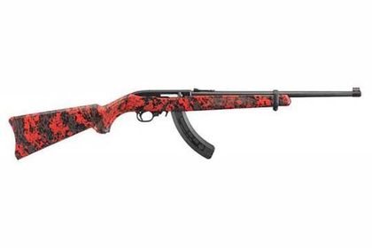 Ruger Red Camo .22 LR Semi-Auto Carbine - Model 44491, 25-Round Capacity