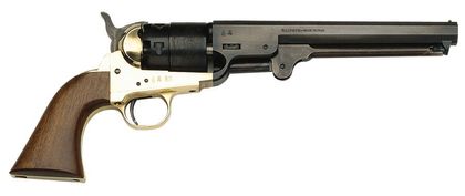 Traditions 1851 Navy .44 Cal Blued Brass Revolver - Walnut Grip