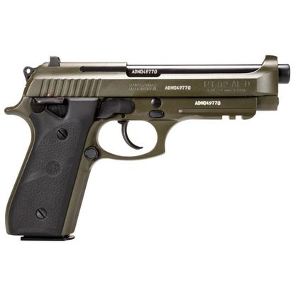 Taurus PT92 Gen 1 OD Green 9mm Pistol, Hogue Grip, 17+1 Capacity