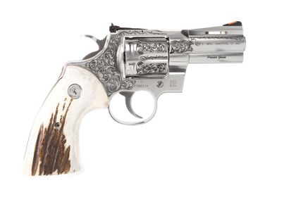 Colt Python Gen 1 Engraved .357 Mag 3" Revolver with Elk Stag Grips