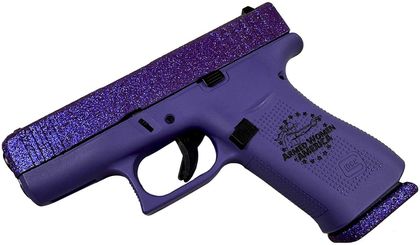 Glock 43X AWA 9mm Compact - Purple Glitter Ambidextrous Pistol
