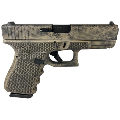 Glock 19 Gen 3 Marble Stipple 9mm - Custom Grip, 15-Round Capacity