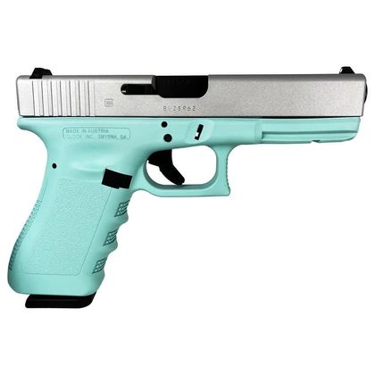Glock 17 Gen 3 Tiffany Blue Silver Slide 9mm - Stylish Precision Shooter