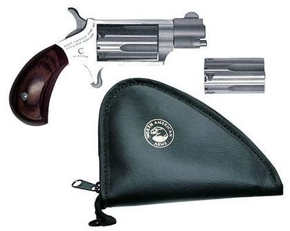 NAA Mini-Revolver Gen 1: Compact .22LR/.22WMR Stainless Rosewood Grips