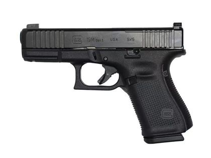 GLOCK 19 Gen5 MOS 9mm - Optics-Ready, 15rd, Ergonomic Black Pistol