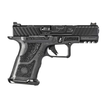 ZevTech OZ9 Compact Gen 1: 9mm, 19+1, Black DLC, Fiber Optic Sight