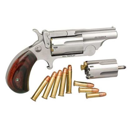 NAA Ranger II Compact Revolver: Dual Caliber .22 Mag/Long Rifle, Rosewood