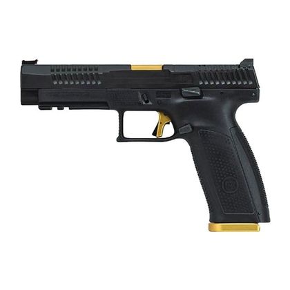CZ P-10 F Gen 1 Black/Gold 9mm Competition Pistol, 19+1 Capacity