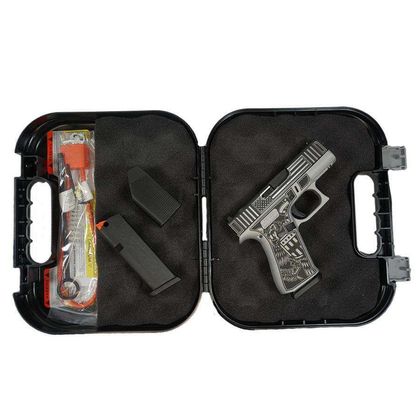 GLOCK G43X MOS Gen 1 9mm - Optics-Ready, Satin Aluminum, Patriotic Engraving