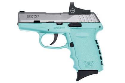 SCCY CPX-2 Gen 2 9mm Pistol, Robin Egg Blue, Crimson Trace Red Dot