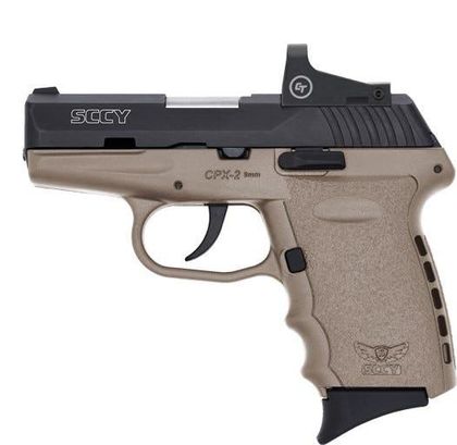 SCCY CPX-2 RD 9mm Compact Pistol w/ Crimson Trace Red Dot - FDE/Blk