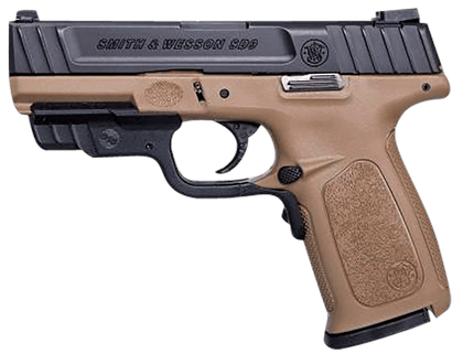 Smith & Wesson SD9 Gen 1 FDE 9mm Pistol, 16-Round, CMT Laser-Equipped