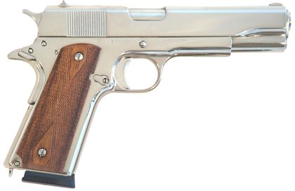 Cimarron 1911A1 .45 ACP Nickel Walnut Pistol - Classic Elegance, Power